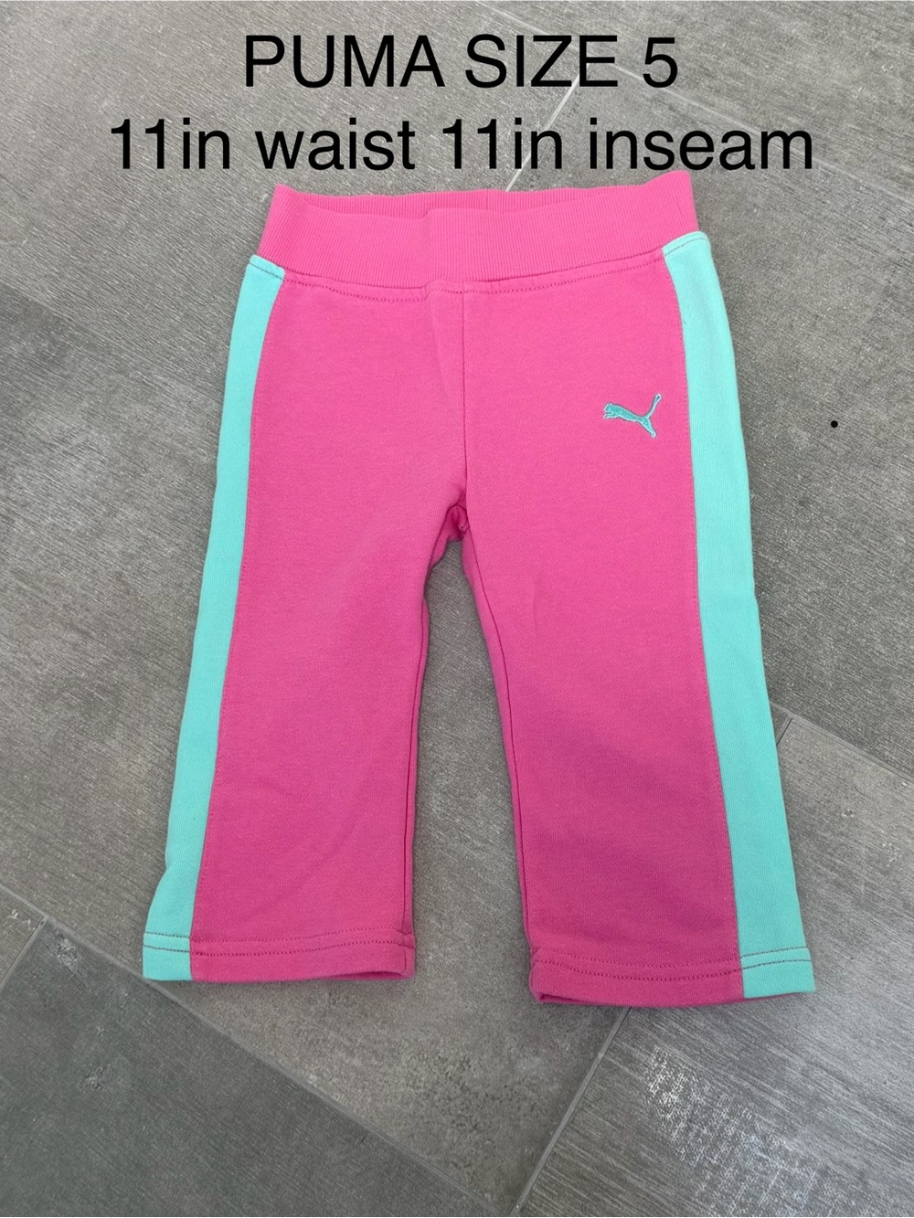 Puma Pink and Teal Girls' Athletic Capri Joggers